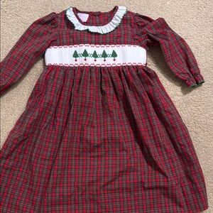 Plaid Red and Green Kids Casual Dress